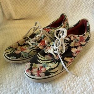 Vans Hawaiian Floral Low Top Sneakers Size 9.5